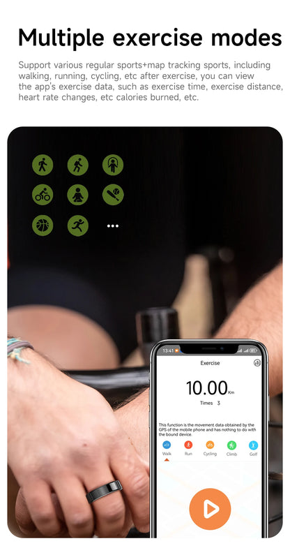 New Smart Ring Heart Rate Blood Pressure Sleep Monitoring