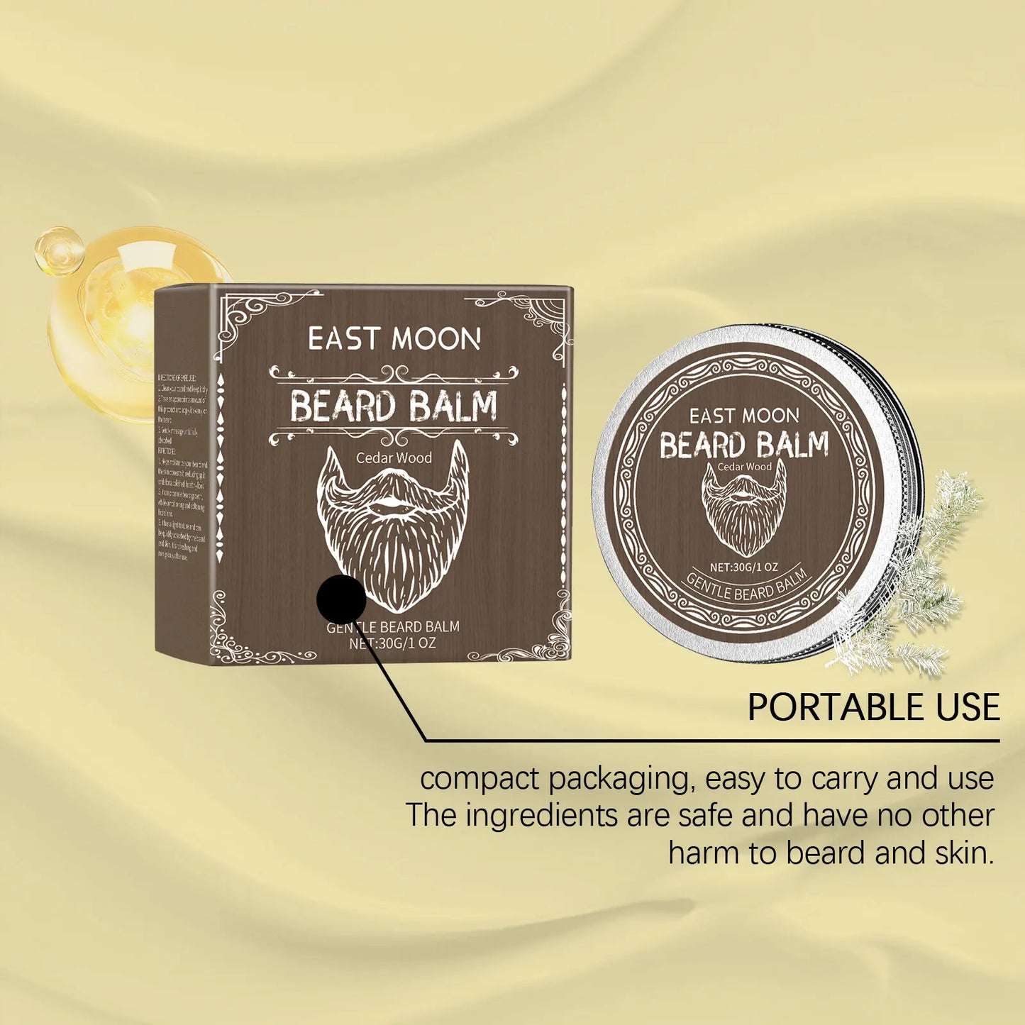 East Moon Men's Beard Wax Care Improve Smooths