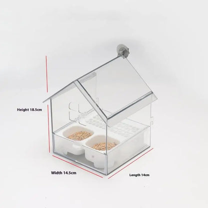 Hanging Parrot Feeder Prevent Scattering Bird Feeding Bowl