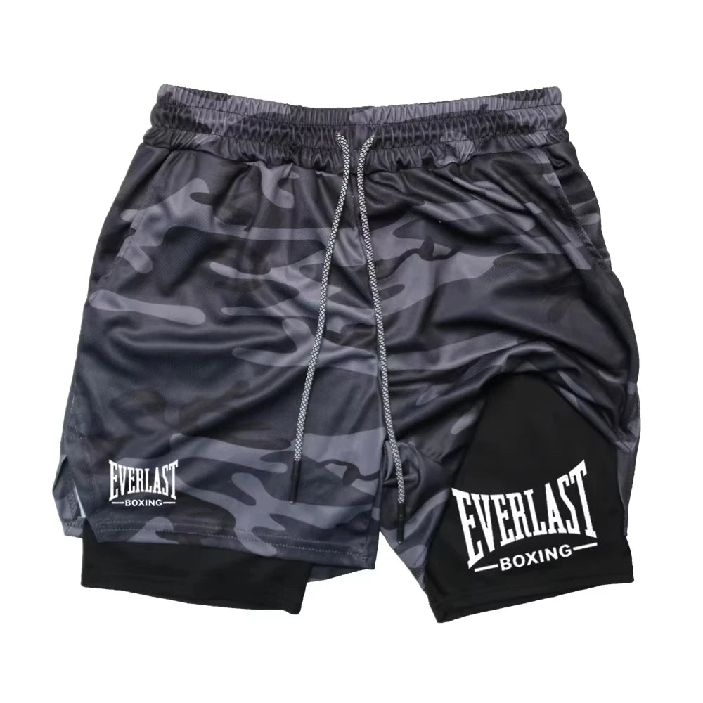 Men's Compression Gym Shorts EVERLAST Printed Sports