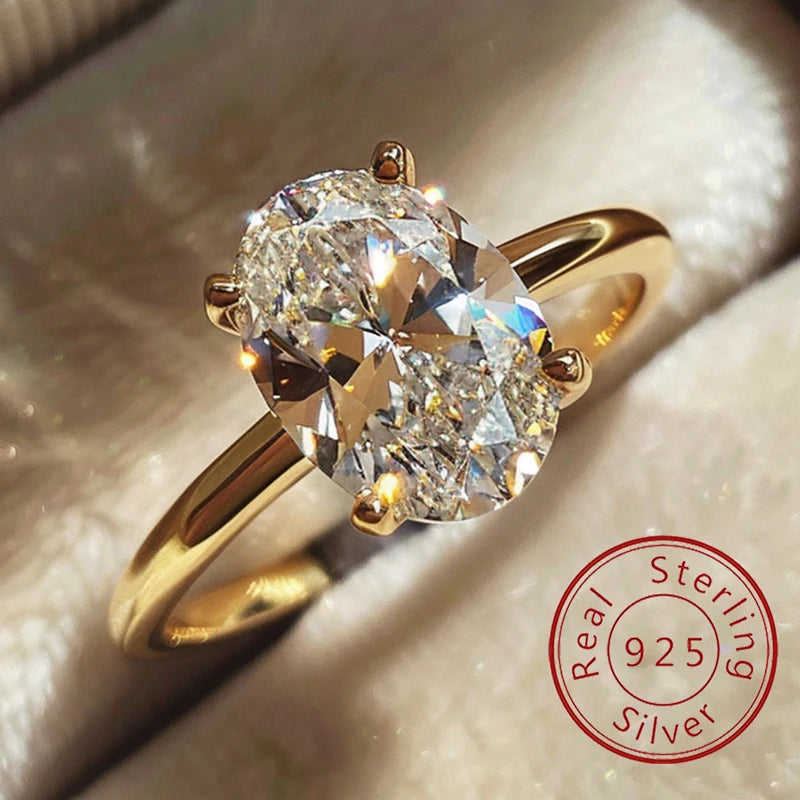 Gorgeous Shiny Oval Stone Ring For Women Engagement Jewelry