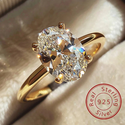 Gorgeous Shiny Oval Stone Ring For Women Engagement Jewelry