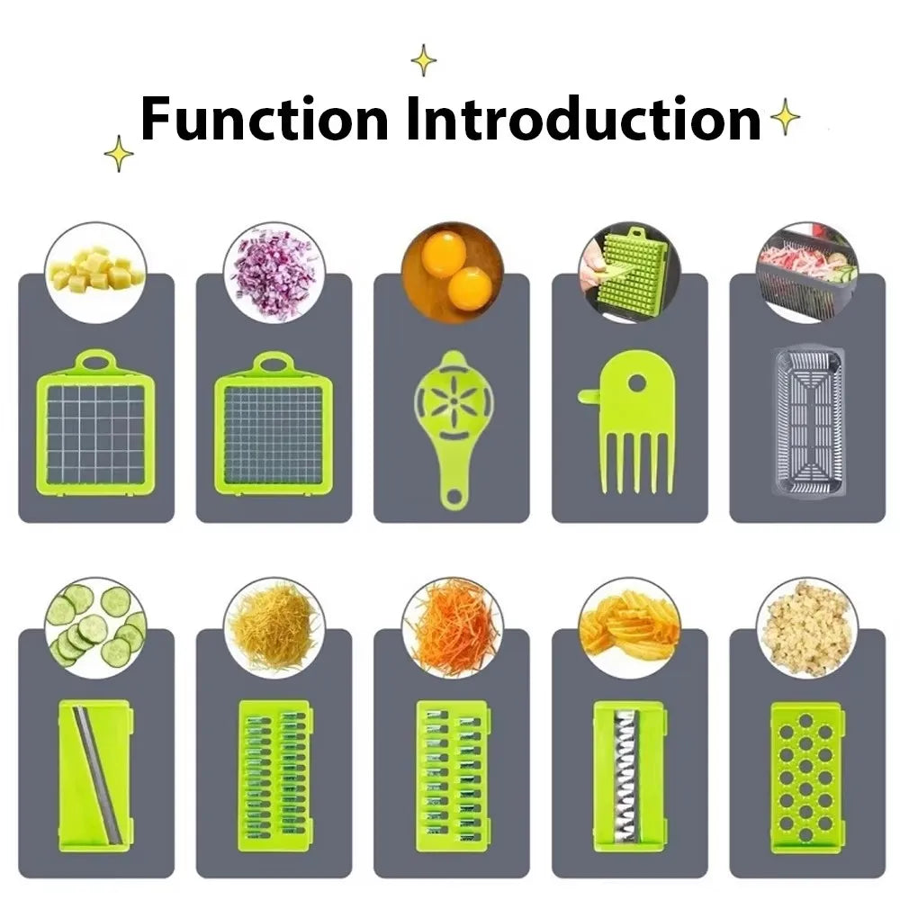 16-in-1 Multifunctional Kitchen Gadget with Vegetable Slicer