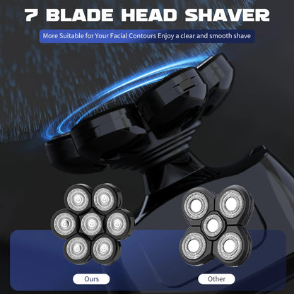 Electric Shaver for Men 7D Magnetic Floating Wet/Dry Head Razor