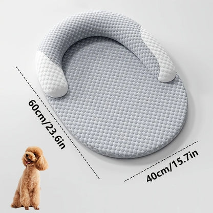Summer Ice Silk Cooling Dog Bed Oval Breathable Heat Dissipation