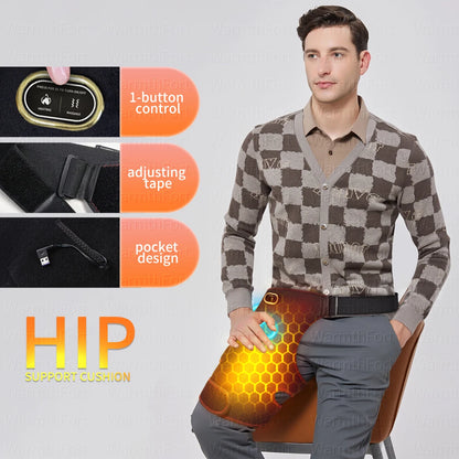 Cordless Heated Hip Support Brace with Massager Relief