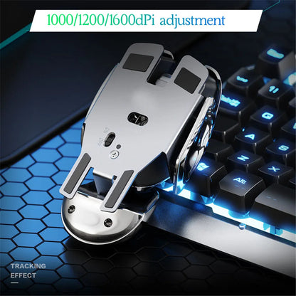 PX2 Metal 2 4G Rechargeable Wireless Mute Mouse 6 Buttons for Gaming