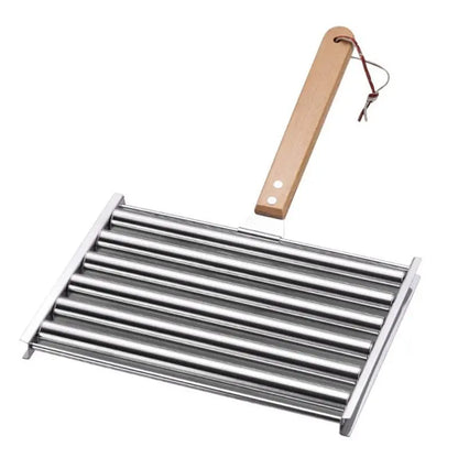 GYTB-Hotdog Grill Stainless Steel With Wooden Handle