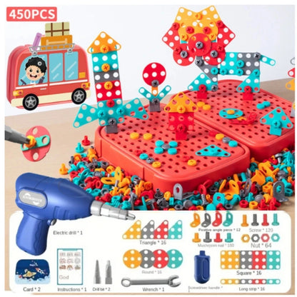 Kids STEM Drill Set Creative Mosaic Puzzle Building Blocks