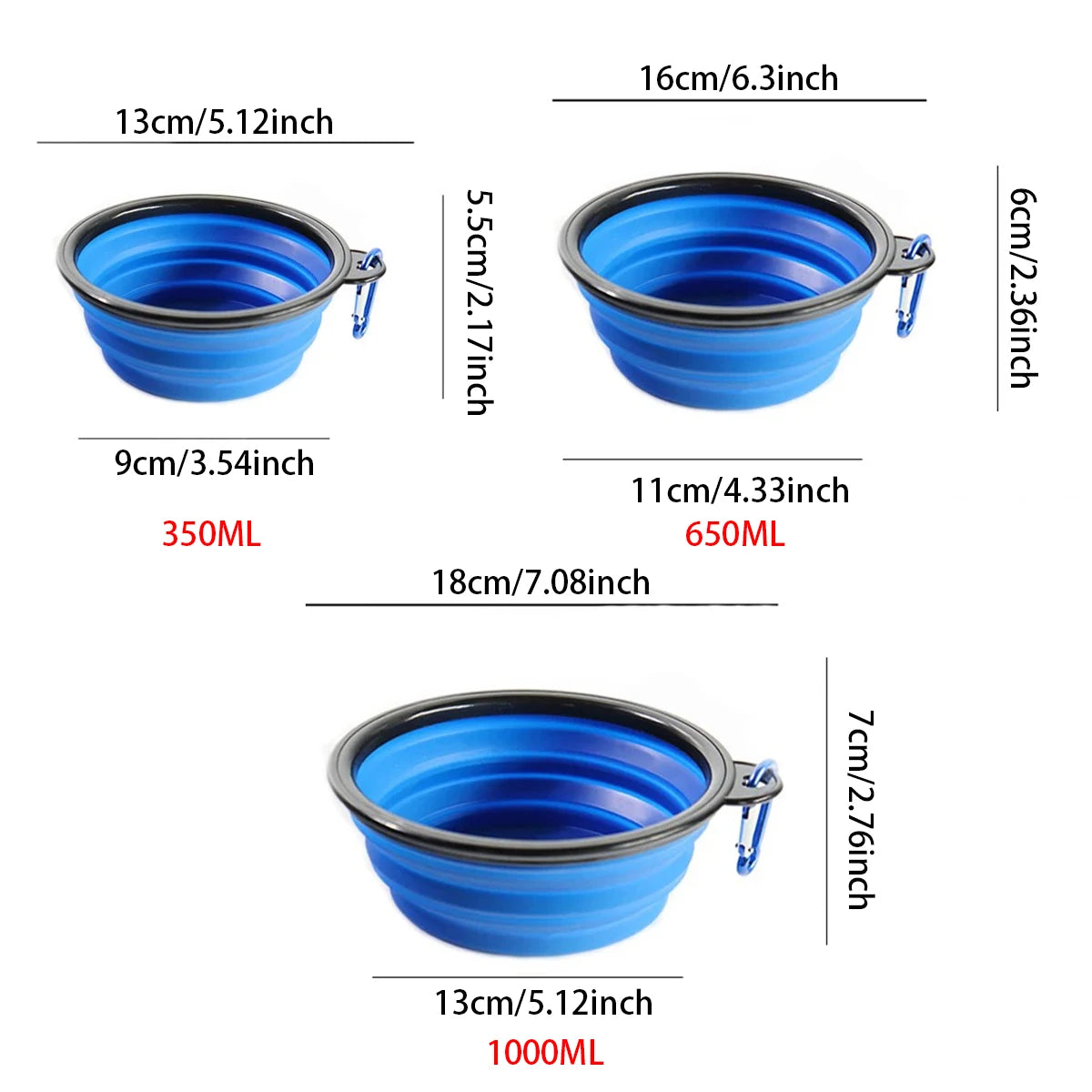 Collapsible Pet Silicone Dog Food Water Bowl Outdoor