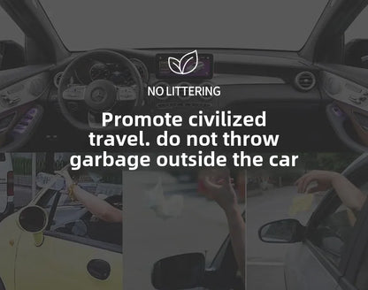 Car Trash Bin Kit Black Square Pressing With Lid