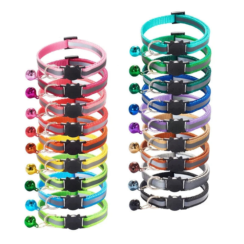 Colorful Reflective Breakaway Cat Collar with Bell