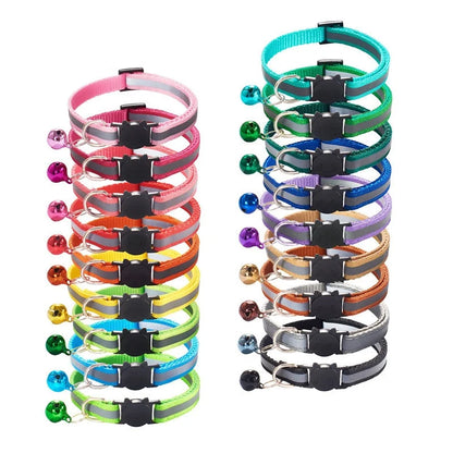 Colorful Reflective Breakaway Cat Collar with Bell