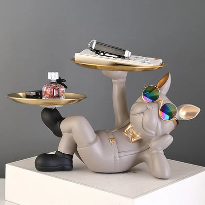 Bulldog Animal Figurines Cool Dog Statue Sculpture Decoration