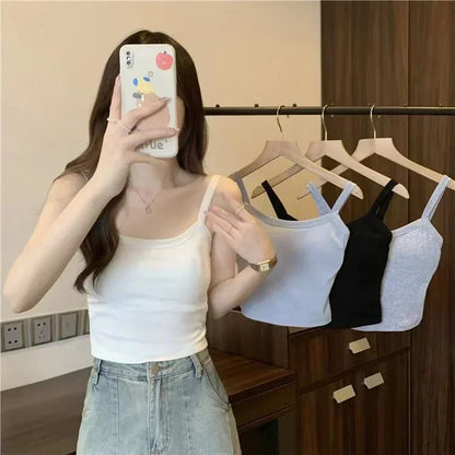 Crop Top Women Sexy Sleeveless Tops Fashion Female Tops