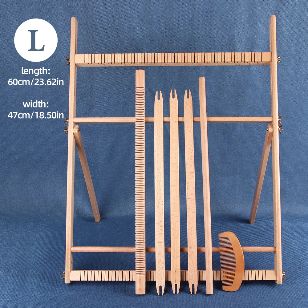 Wood DIY Weaving & Knitting Loom Machine, Wooden Frame