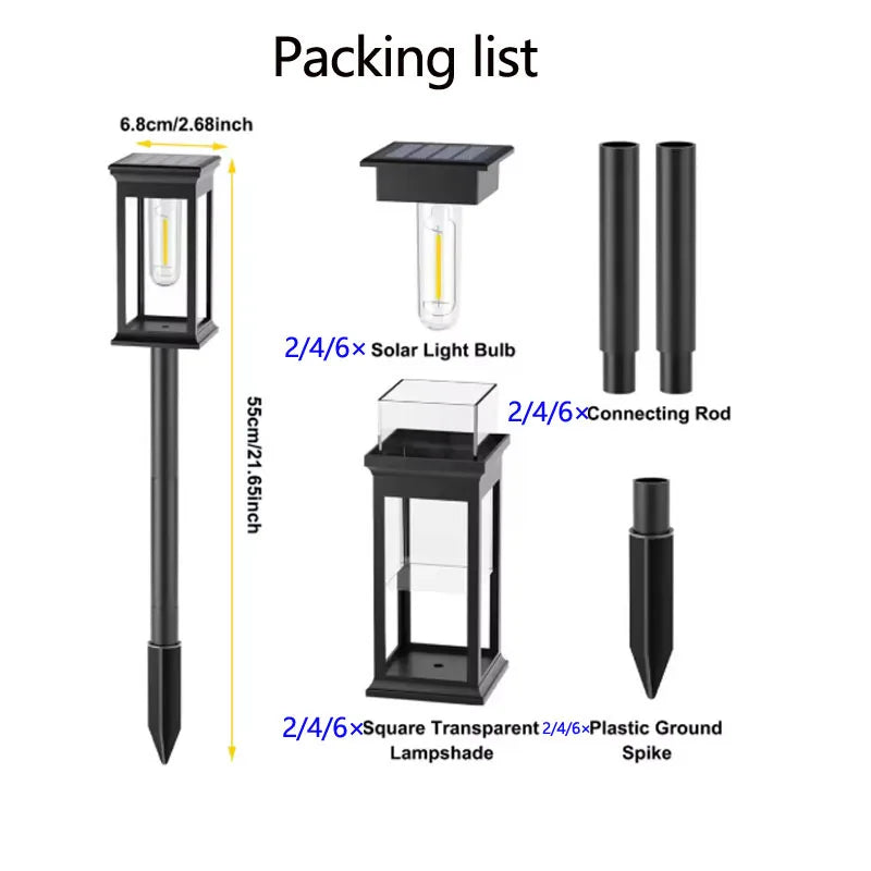 Retro Solar Pathway Warm Lights Outdoor