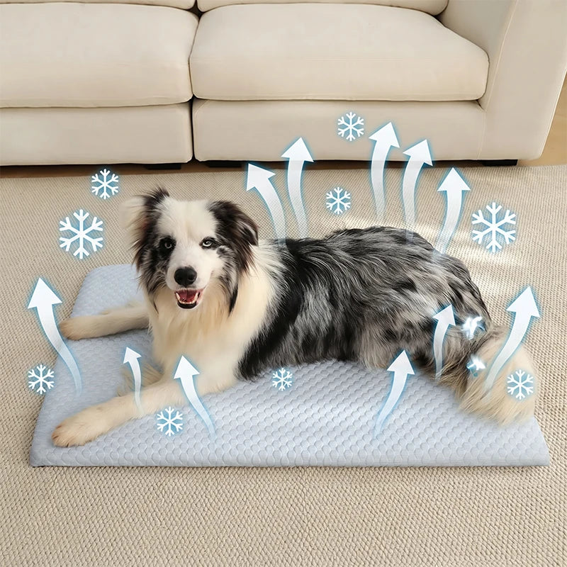 New Summer Ice Silk Cooling Pet Mat Thick Breathable Bed