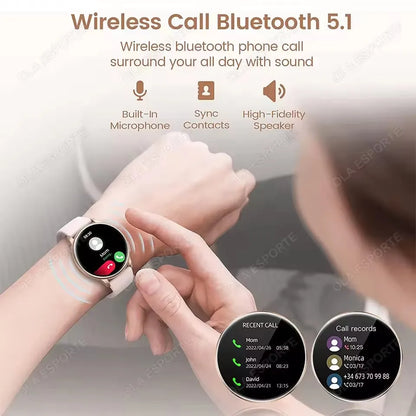 Women Bluetooth Call Smart Watch HeartRate Blood Pressure