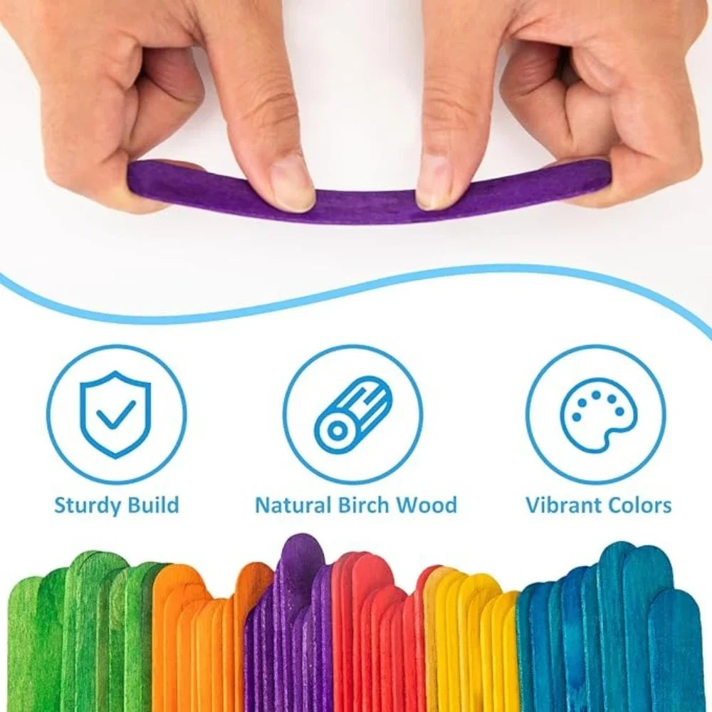 Colored Ice Cream Popsicle Stick Wooden Popsicle Sticks