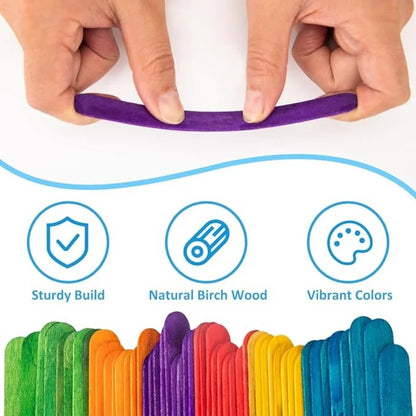 Colored Ice Cream Popsicle Stick Wooden Popsicle Sticks