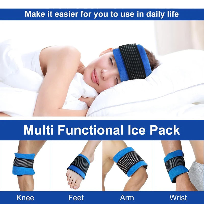 Gel Ice Packs With Elastic Strap Adjustable