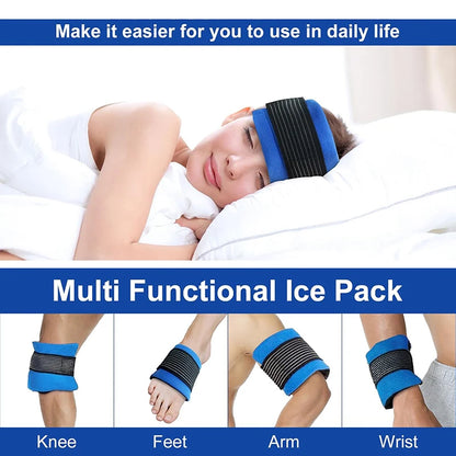 Gel Ice Packs With Elastic Strap Adjustable