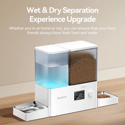 Automatic Pet Feeder Water Fountain 2 in 1 Drinking Feeding