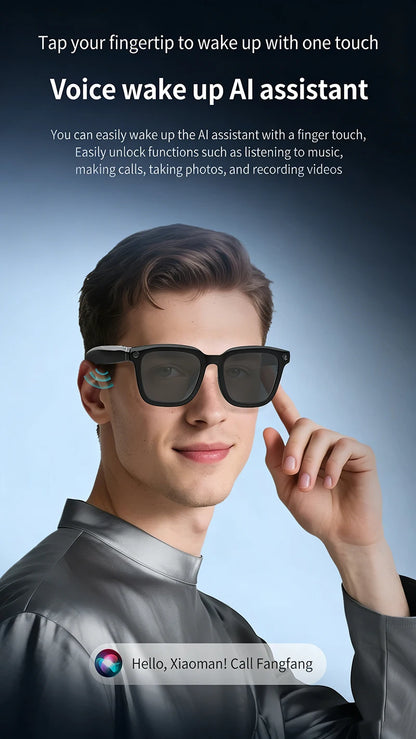 800W Camera AI Smart Glasses Men Translation Sunglasses