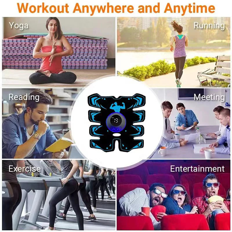 USB Rechargeable EMS Muscle Stimulator ABS Arm 3 IN 1 Trainer