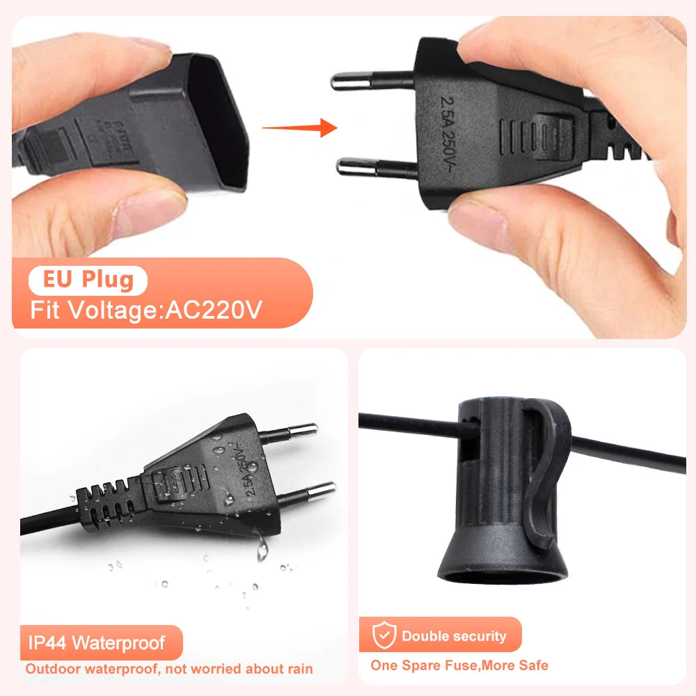 Outdoor String Lights 110V/220V LED Patio Hanging Lights