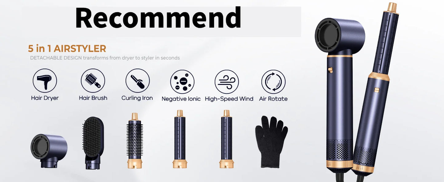 6-in-1 Hair Curler with 3 Barrel Hair Crimper