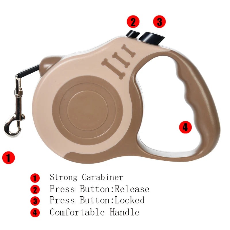 Retractable Pet Dog Leash Dogs Hiking Walking Traction Rope