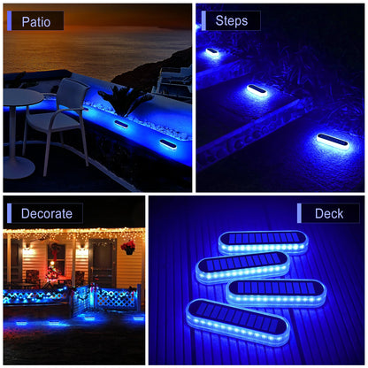 4 Pack Solar Deck Lights Outdoor Step Lights IP68 Solar