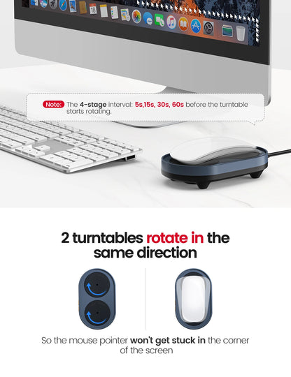 Dual Turntable Mouse Mover with Adjustable Intervals