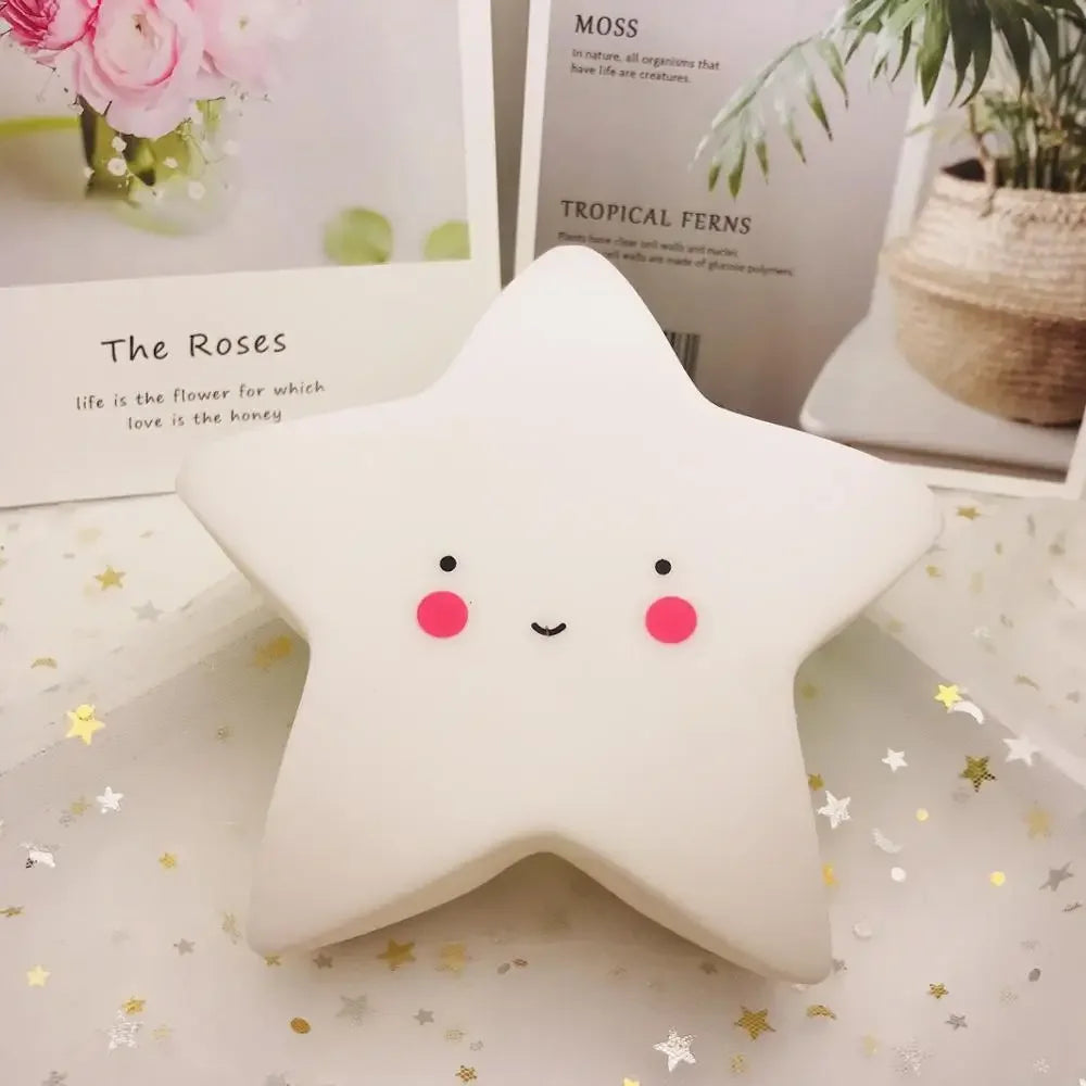 Mini LED Night Light Cartoon Fantasy Star Moon Interior Lighting
