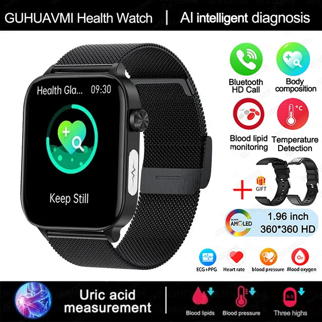 New AI Diagnosis Blood Lipids Body composition Test Smart Watch