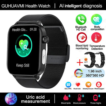 New AI Diagnosis Blood Lipids Body composition Test Smart Watch