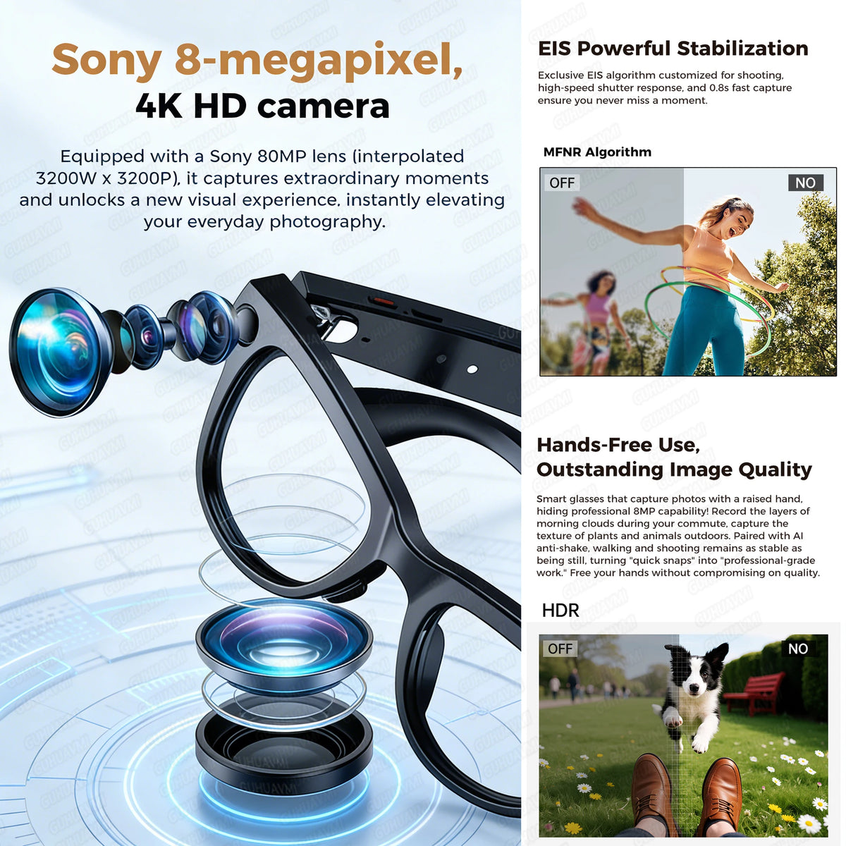 World Premiere Smart AI Glasses 4K HD 800W Pixel Camera