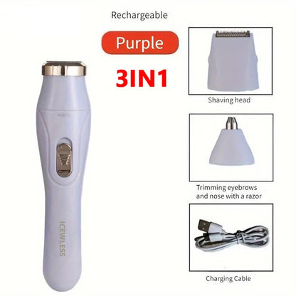 Electric Hair Trimmers for Women Waterproof Razor Painless