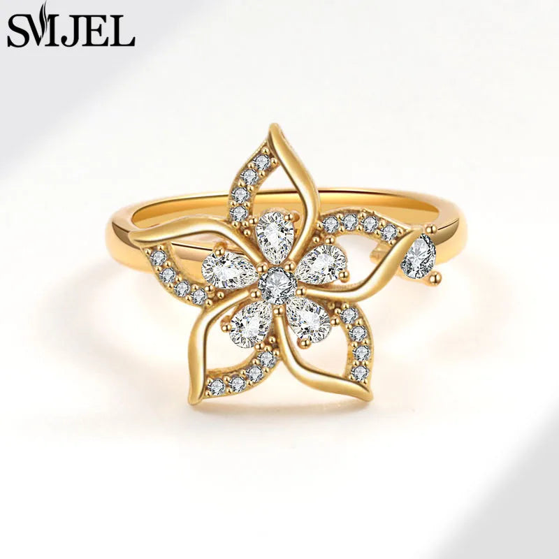 Luxury Crystal Anxiety Relief Spinning Fidget Rings for Women