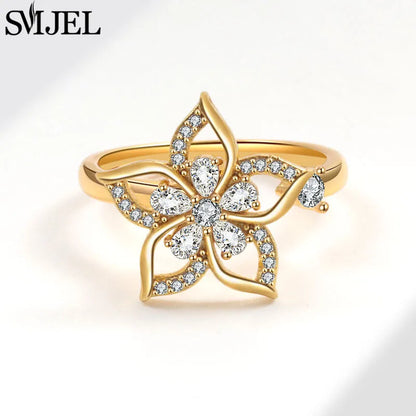 Luxury Crystal Anxiety Relief Spinning Fidget Rings for Women