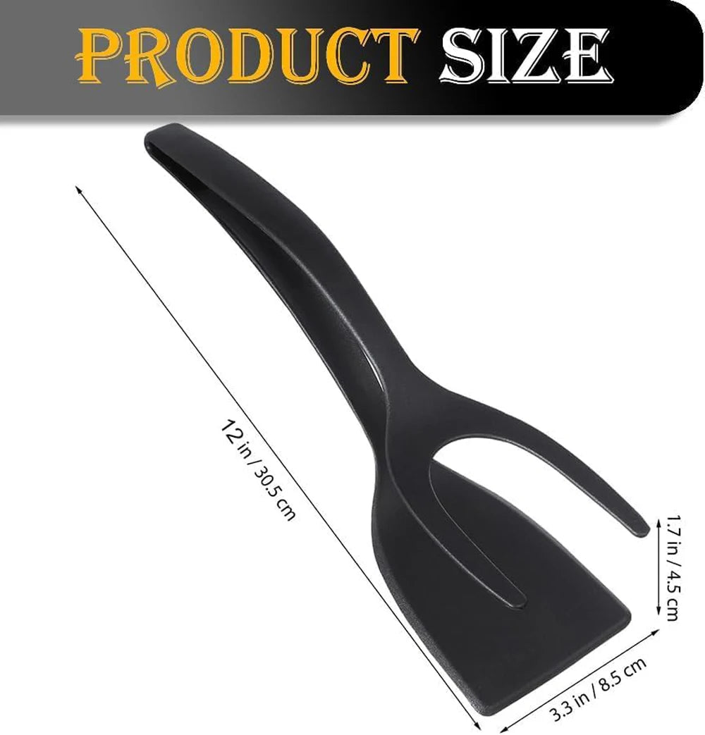 2-in-1 Grip Flip Spatula Tongs - Nylon Non-Stick Egg