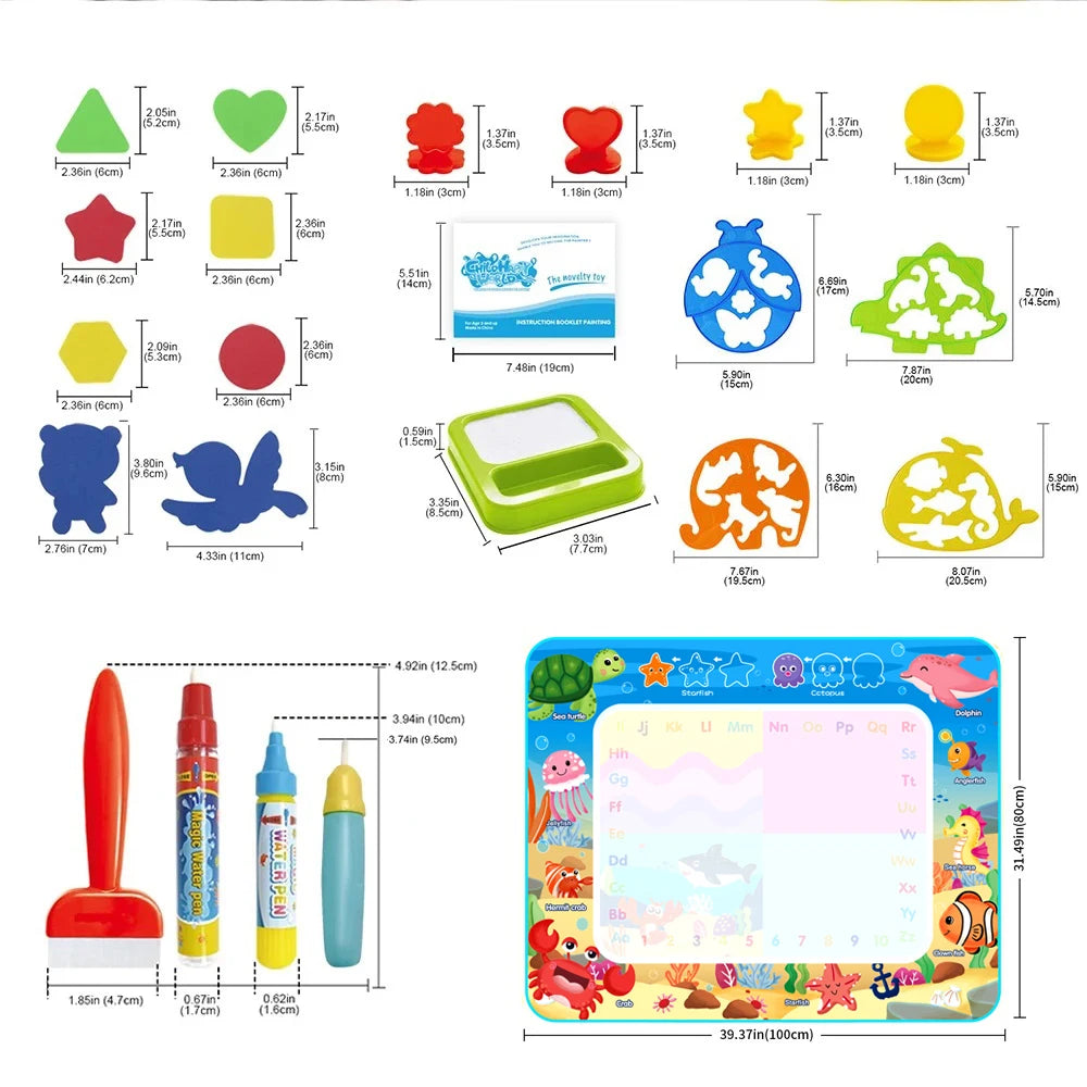 Magic Water Drawing Mat Coloring Doodle Painting Board