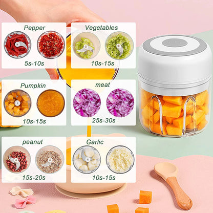 100ml/250ml Electric Mini Garlic Press Chopper Grinder
