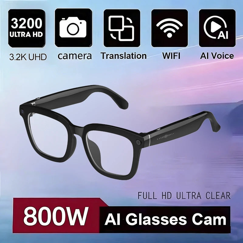 800W Camera AI Smart Glasses Men Translation Sunglasses