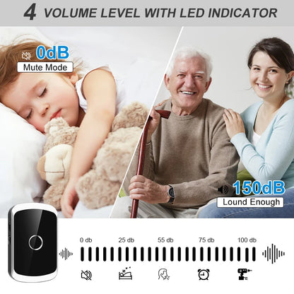 Smart Wireless Doorbell Door Chime Kit No Socket Required