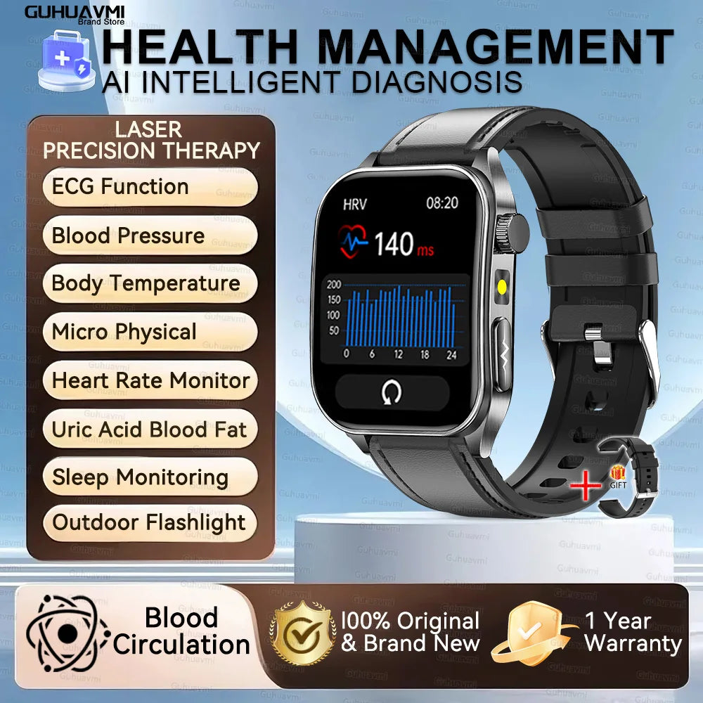 New Laser Treatment Three High Smart Watch Men ECG Heart Rate