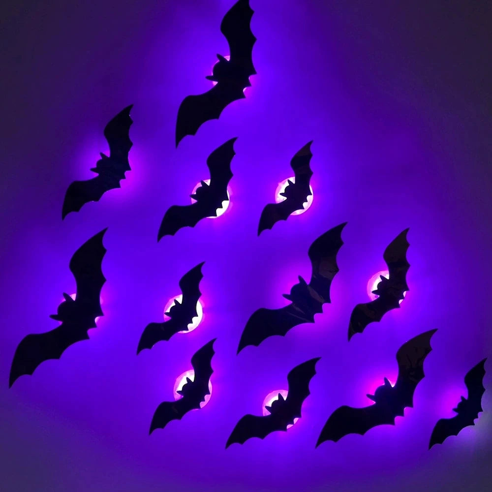 Halloween LED Night Light 3D Stereoscopic Bat Wall Decal