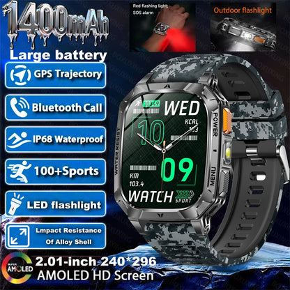 1400mAh Super Battery Durable Adult Smart Watch 2.01 inch